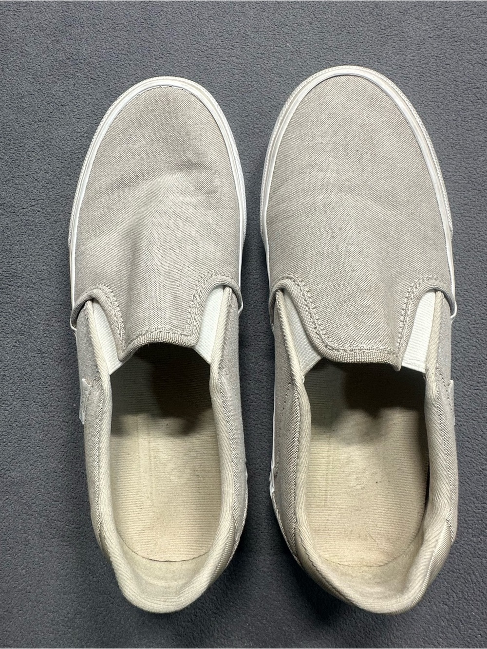 Vans Women’s Slip-On Canvas Sneakers in Light Gray